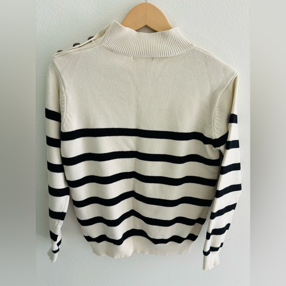 Black and White Striped Sweater - Picture 2 of 3
